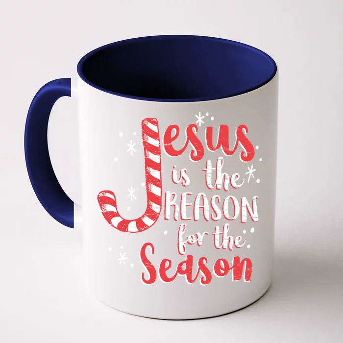 Jesus Is The Reason For Season Family Christmas Christian Front & Back Coffee Mug