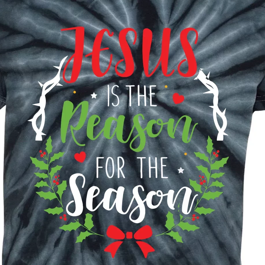 Jesus Is The Reason For The Season Christian Christmas Kids Tie-Dye T-Shirt