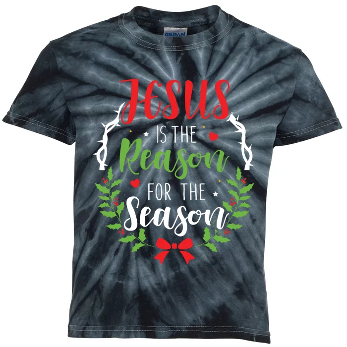 Jesus Is The Reason For The Season Christian Christmas Kids Tie-Dye T-Shirt