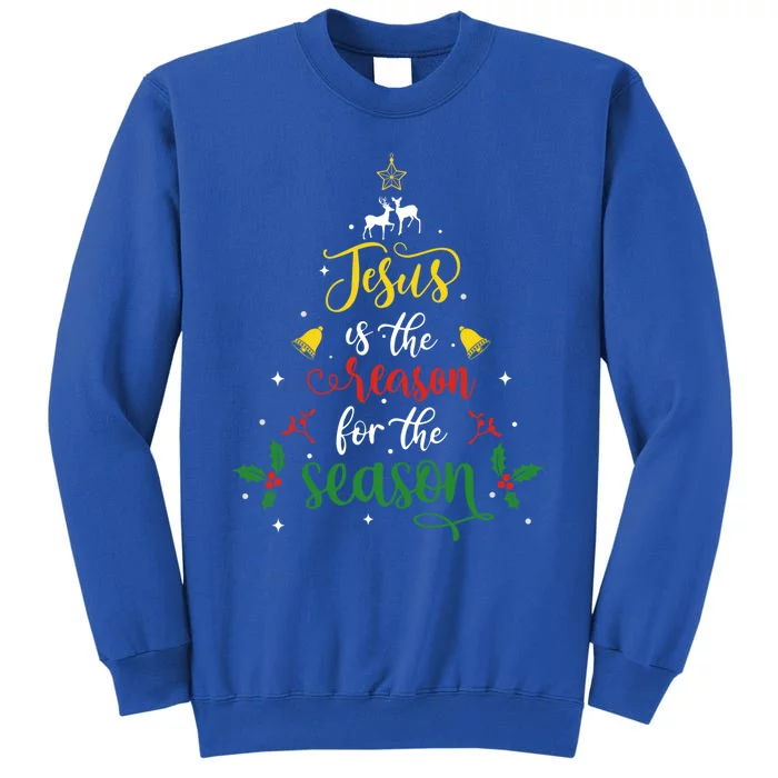 Jesus Is The Reason For Christmas Season Xmas Tree Christian Gift Sweatshirt