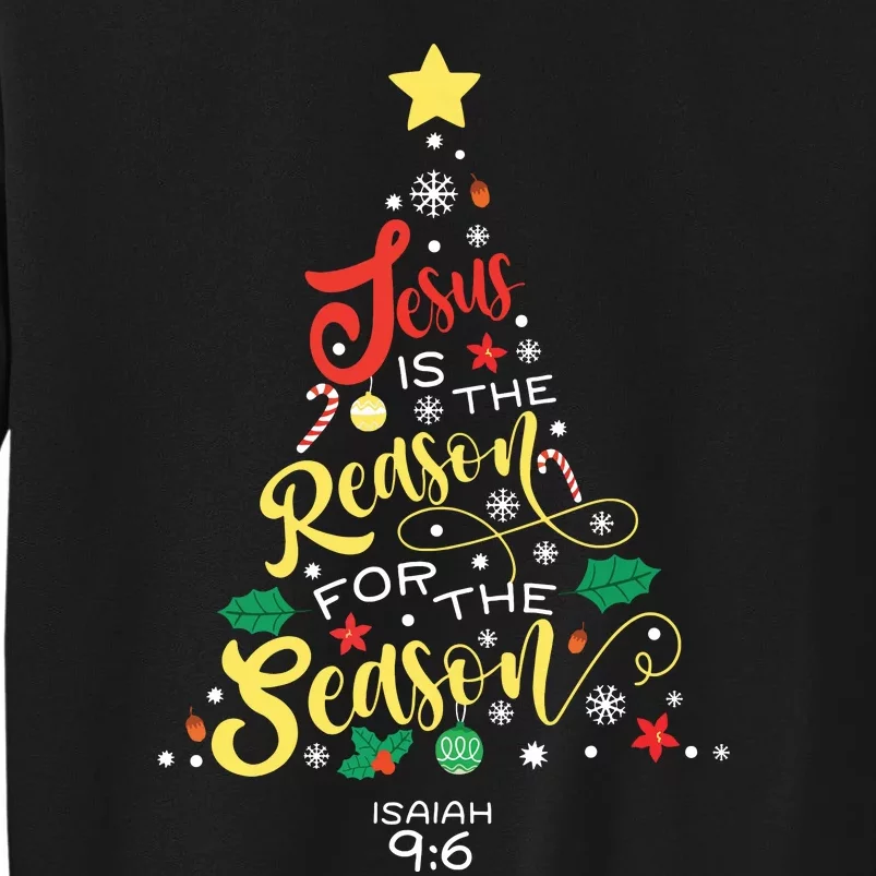 Jesus Is The Reason For The Season Christian Christmas Tree Sweatshirt