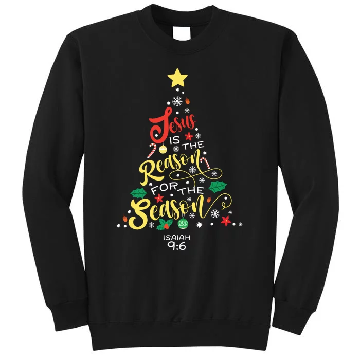 Jesus Is The Reason For The Season Christian Christmas Tree Sweatshirt