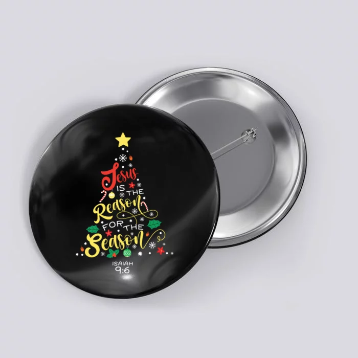 Jesus Is The Reason For The Season Christian Christmas Tree Button