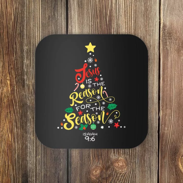 Jesus Is The Reason For The Season Christian Christmas Tree Coaster