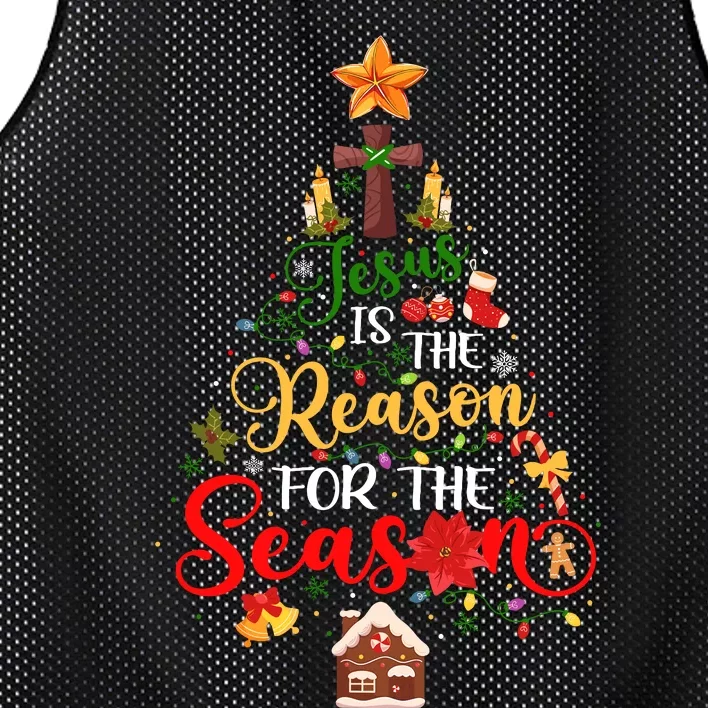 Jesus Is The Reason For The Season Christian Faith Christmas Mesh Reversible Basketball Jersey Tank