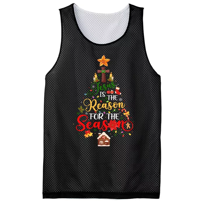 Jesus Is The Reason For The Season Christian Faith Christmas Mesh Reversible Basketball Jersey Tank