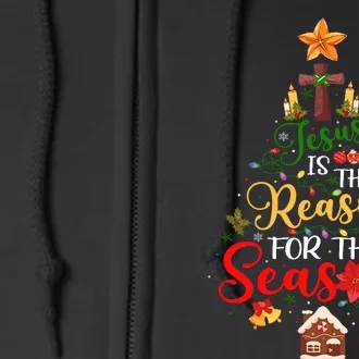 Jesus Is The Reason For The Season Christian Faith Christmas Full Zip Hoodie