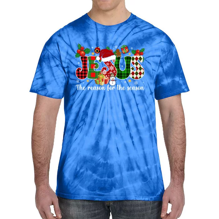 Jesus Is The Reason For The Season Christian Candy Cane Xmas Gift Tie-Dye T-Shirt