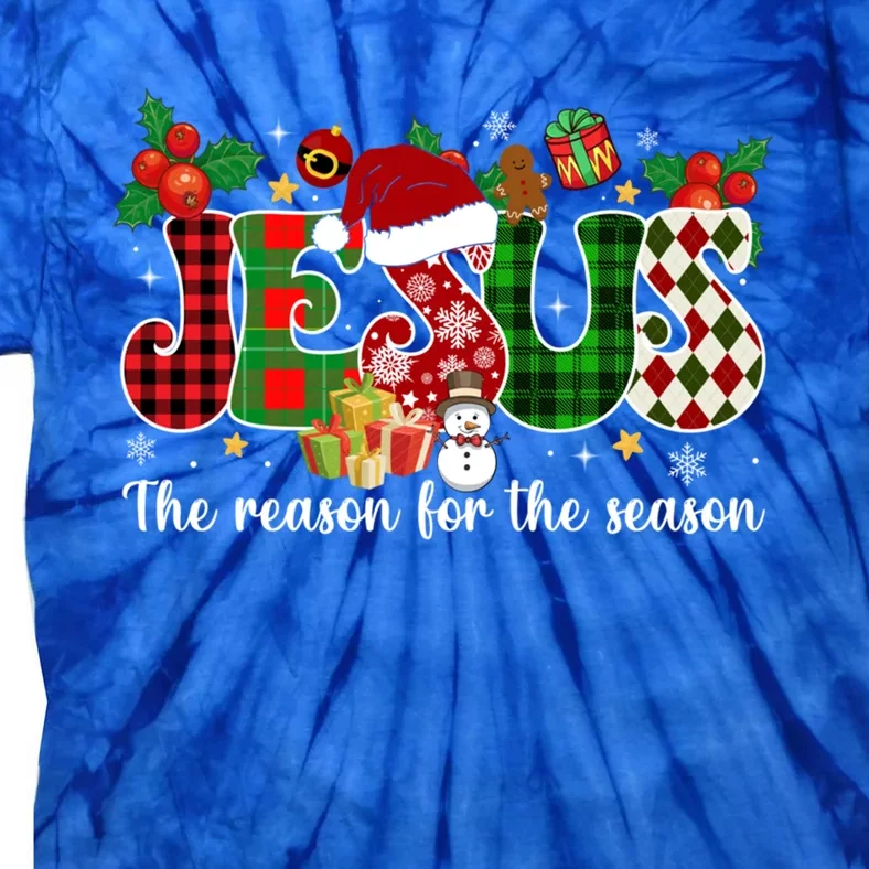 Jesus Is The Reason For The Season Christian Candy Cane Xmas Gift Tie-Dye T-Shirt