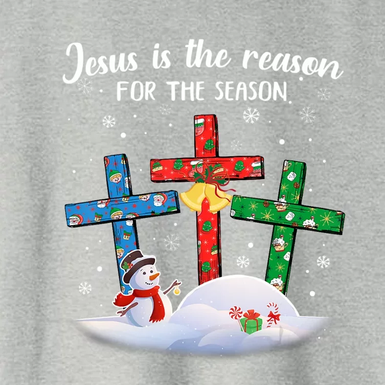 Jesus Is The Reason For The Season Christian Christmas Gift Women's Crop Top Tee