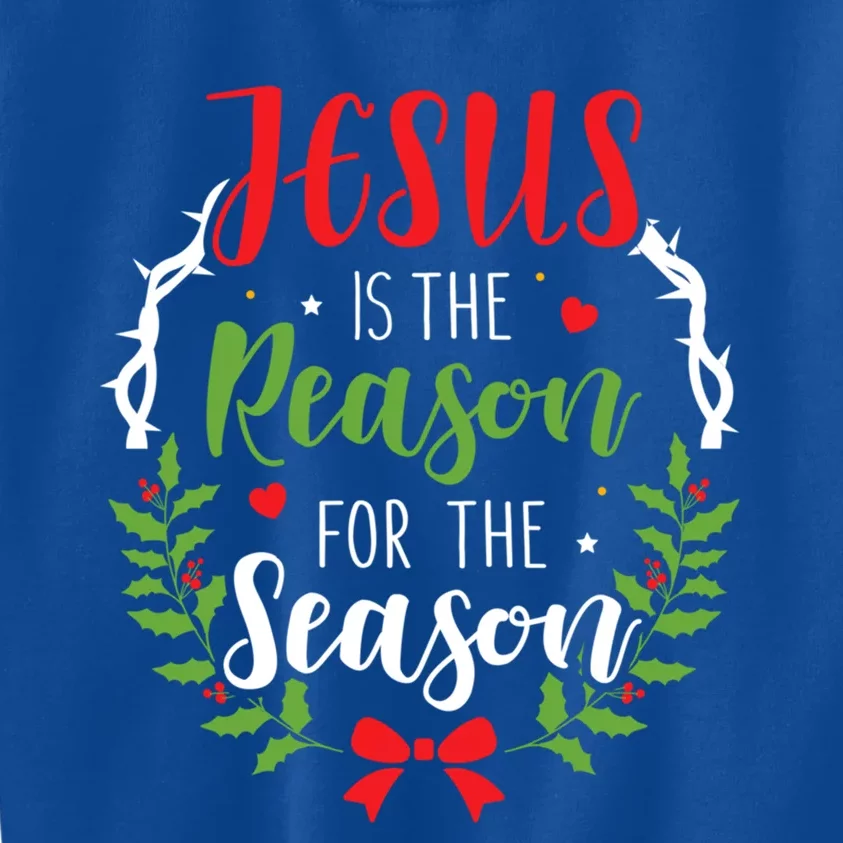 Jesus Is The Reason For The Season Christian Christmas Gift Kids Sweatshirt