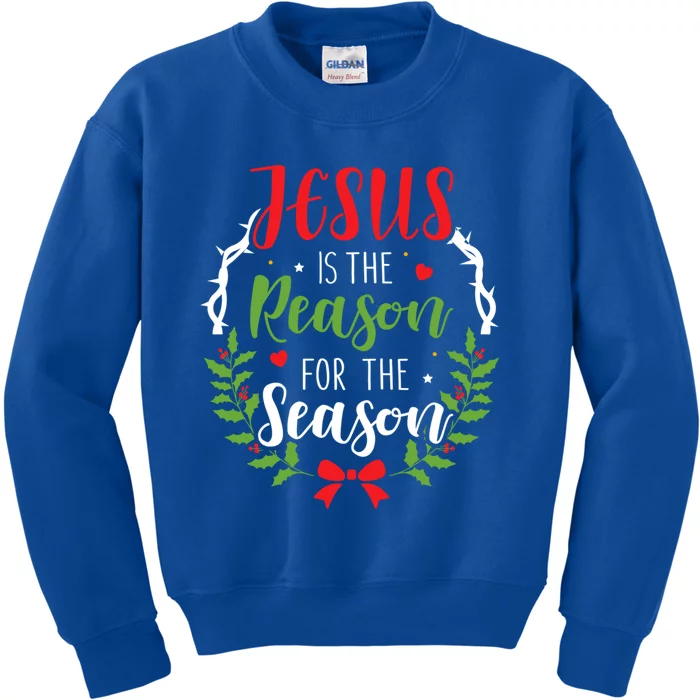 Jesus Is The Reason For The Season Christian Christmas Gift Kids Sweatshirt