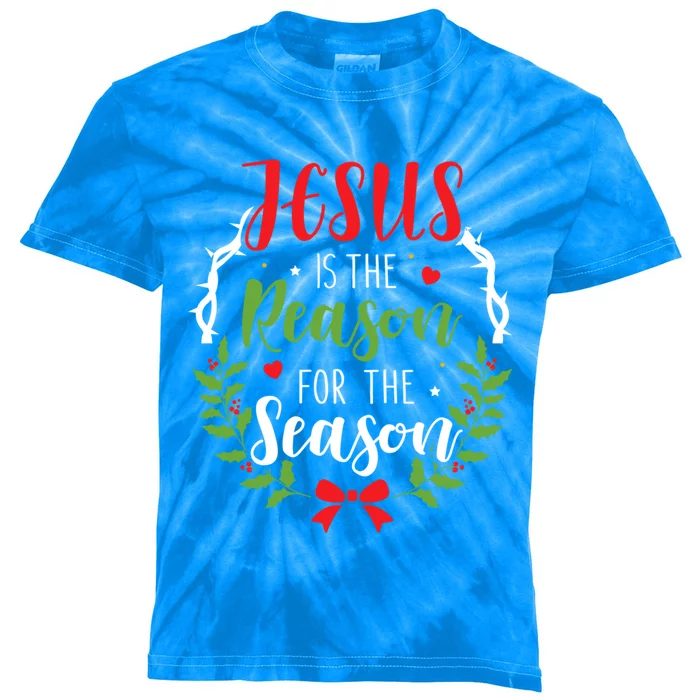 Jesus Is The Reason For The Season Christian Christmas Gift Kids Tie-Dye T-Shirt