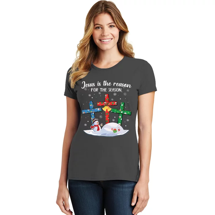 Jesus Is The Reason For The Season Christian Christmas Xmas Women's T-Shirt