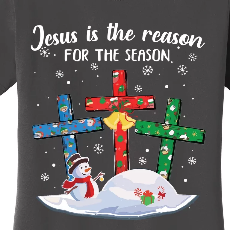 Jesus Is The Reason For The Season Christian Christmas Xmas Women's T-Shirt