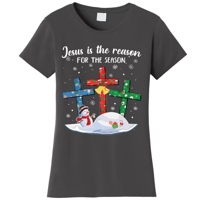 Jesus Is The Reason For The Season Christian Christmas Xmas Women's T-Shirt