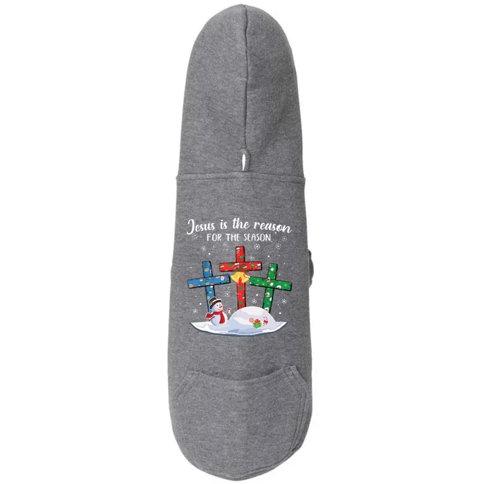 Jesus Is The Reason For The Season Christian Christmas Xmas Doggie 3-End Fleece Hoodie