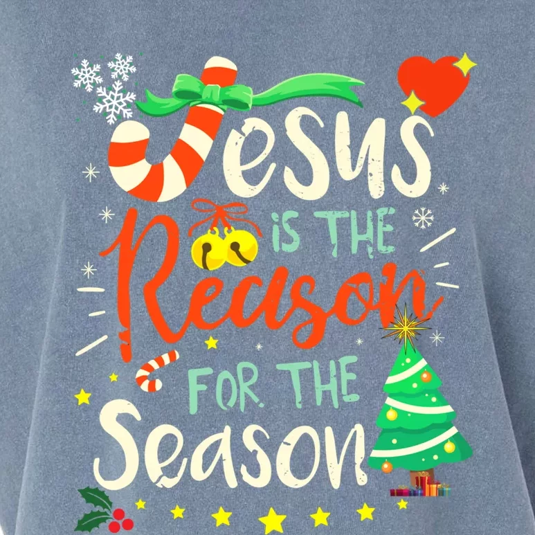 Jesus Is The Reason For The Season Ugly Christmas Sweater Great Gift Garment-Dyed Women's Muscle Tee