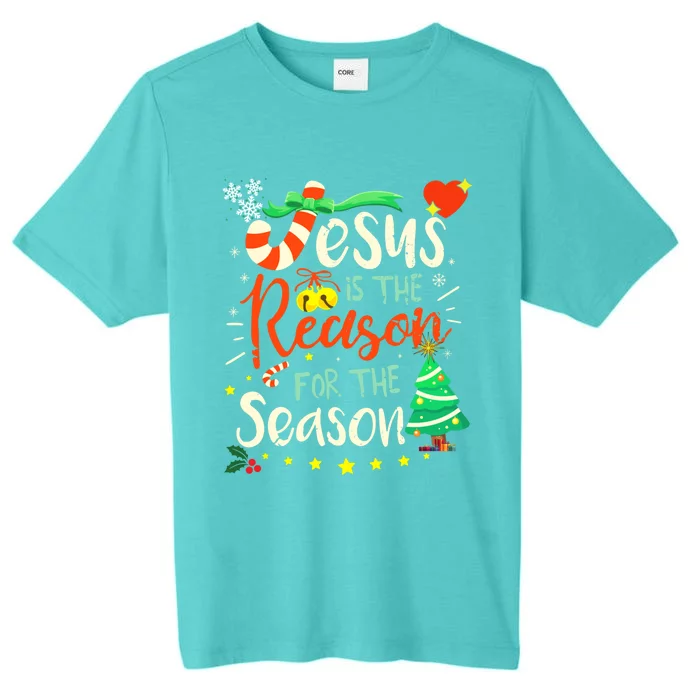 Jesus Is The Reason For The Season Ugly Christmas Sweater Great Gift ChromaSoft Performance T-Shirt