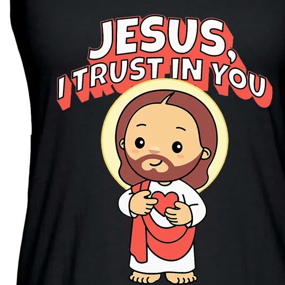 Jesus I Trust In You Divine Mercy Cute Catholic Ladies Essential Flowy Tank