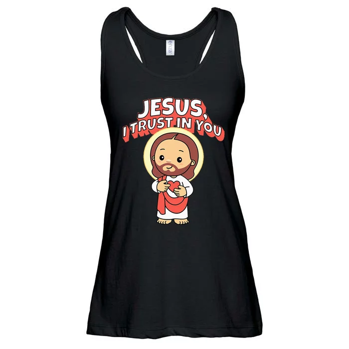 Jesus I Trust In You Divine Mercy Cute Catholic Ladies Essential Flowy Tank