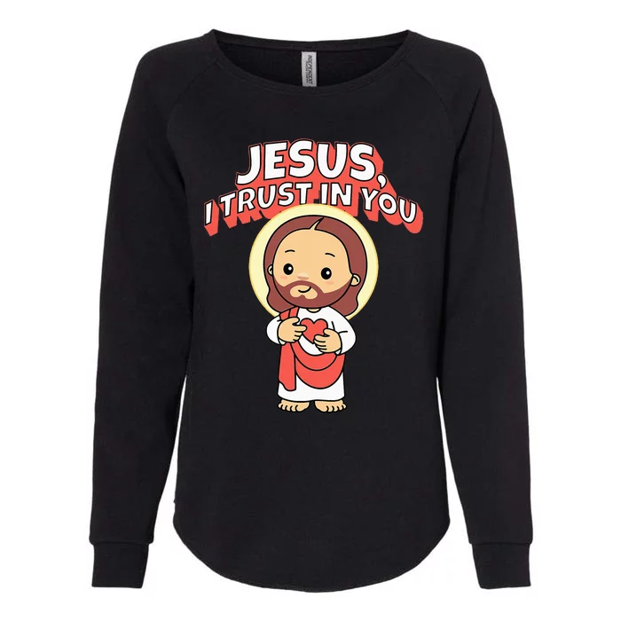 Jesus I Trust In You Divine Mercy Cute Catholic Womens California Wash Sweatshirt