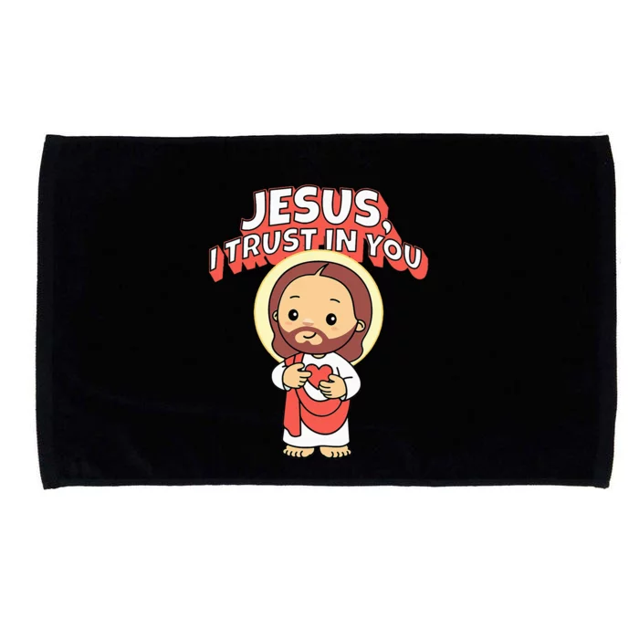 Jesus I Trust In You Divine Mercy Cute Catholic Microfiber Hand Towel