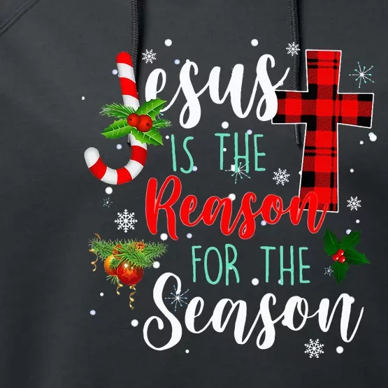 Jesus Is The Reason For Season Christmas Family Pajamas Performance Fleece Hoodie