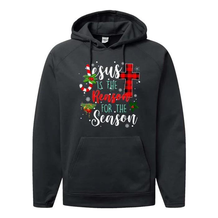 Jesus Is The Reason For Season Christmas Family Pajamas Performance Fleece Hoodie