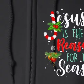 Jesus Is The Reason For Season Christmas Family Pajamas Full Zip Hoodie