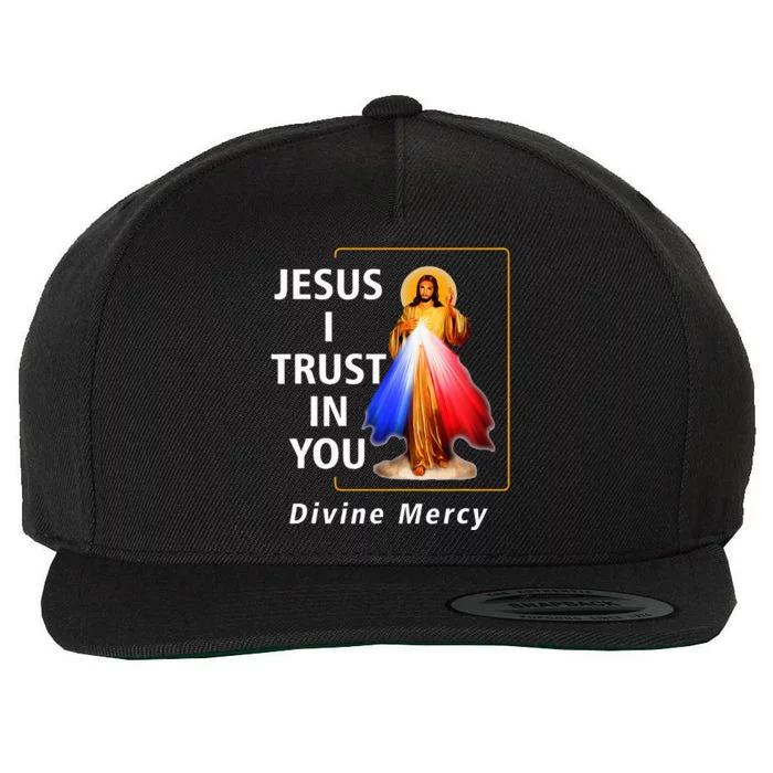 Jesus I Trust In You Divine Mercy Catholic Wool Snapback Cap