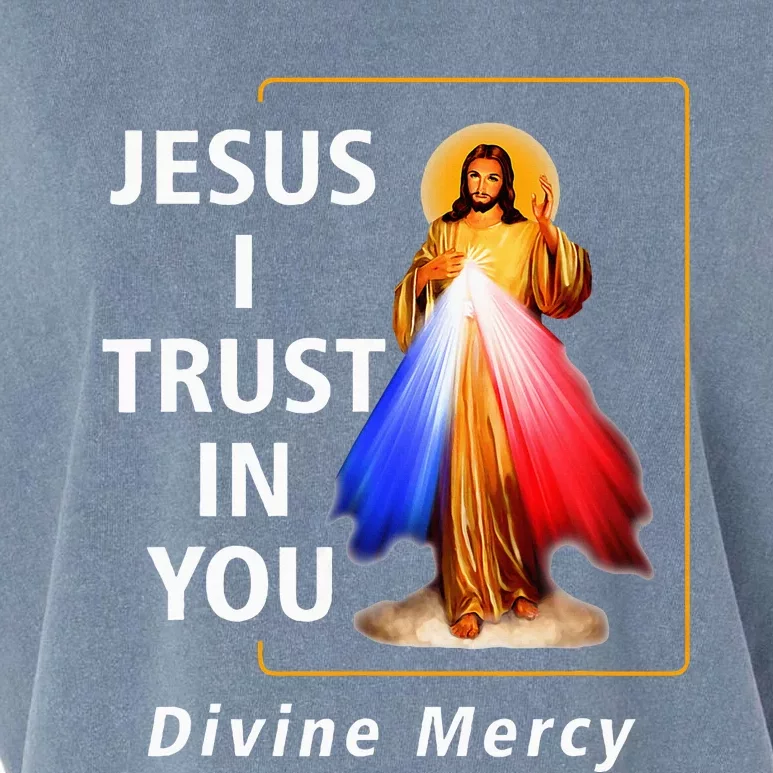 Jesus I Trust In You Divine Mercy Catholic Garment-Dyed Women's Muscle Tee