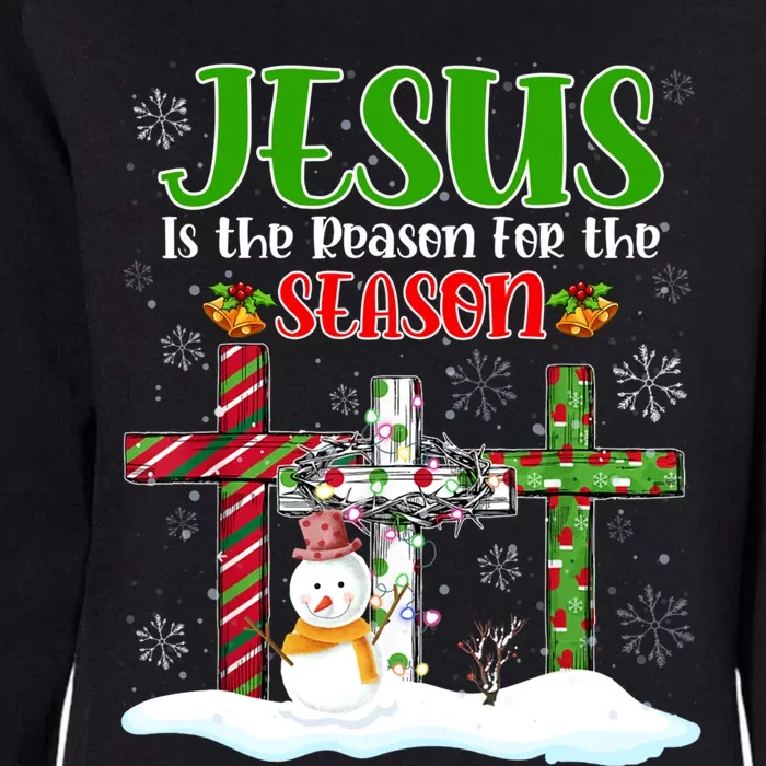 Jesus Is The Reason For The Season Christ Cross Pajamas Cool Gift Womens California Wash Sweatshirt