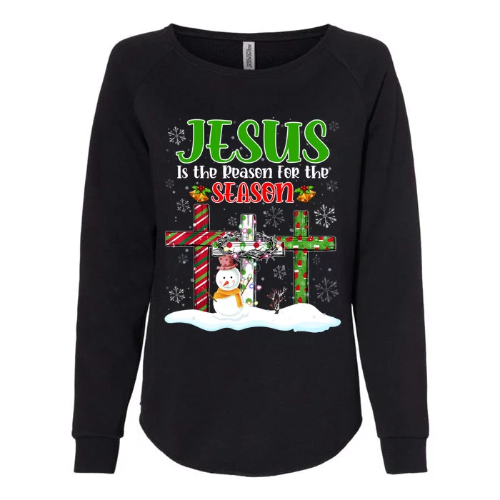 Jesus Is The Reason For The Season Christ Cross Pajamas Cool Gift Womens California Wash Sweatshirt