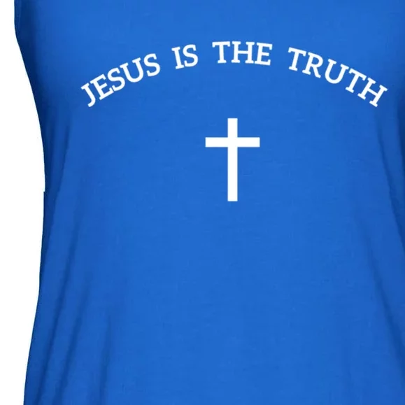 Jesus Is The Truth And Cross Design Christian Faith Believer Cute Gift Ladies Essential Flowy Tank