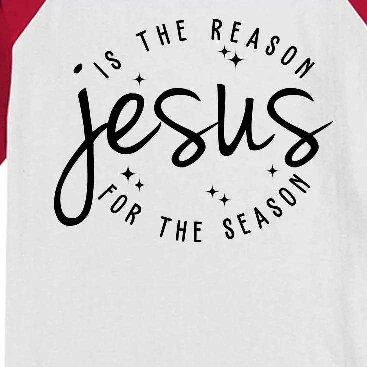 Jesus Is The Reason For The Season Holiday Kids Colorblock Raglan Jersey