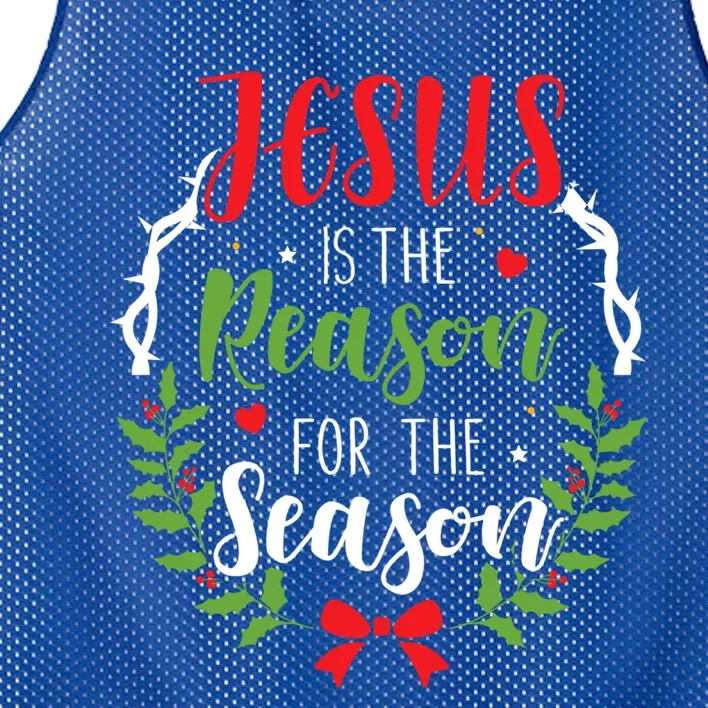 Jesus Is The Reason For The Season Christian Christmas Gift Mesh Reversible Basketball Jersey Tank