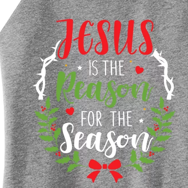 Jesus Is The Reason For The Season Christian Christmas Gift Women’s Perfect Tri Rocker Tank