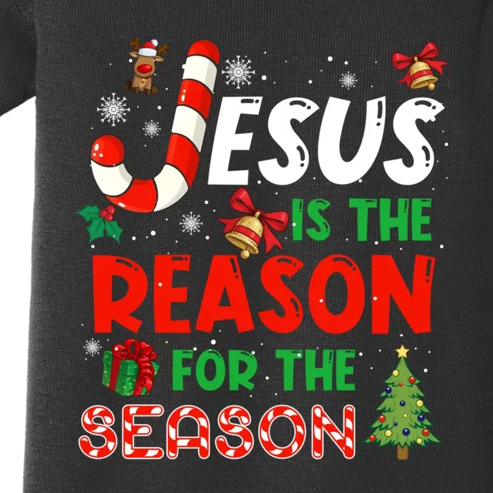 Jesus Is The Reason For The Season Faith Christmas Pajamas Baby Bodysuit