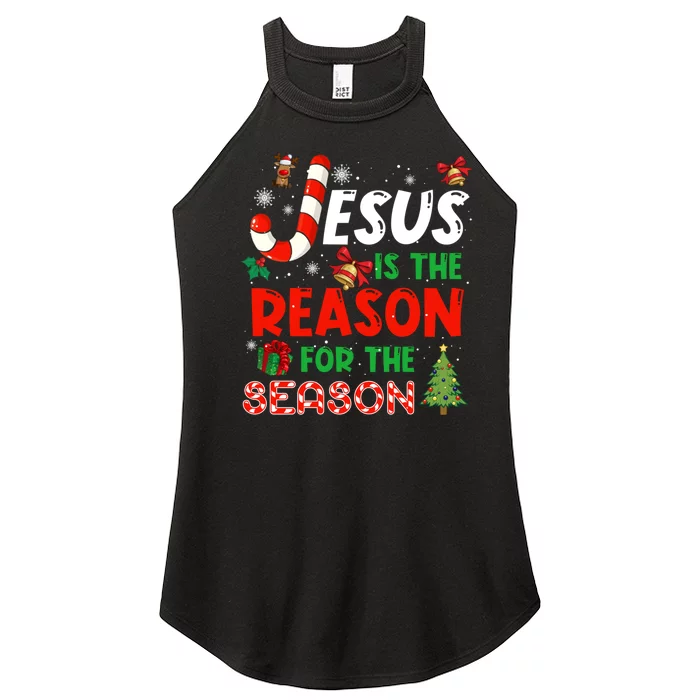 Jesus Is The Reason For The Season Faith Christmas Pajamas Women’s Perfect Tri Rocker Tank