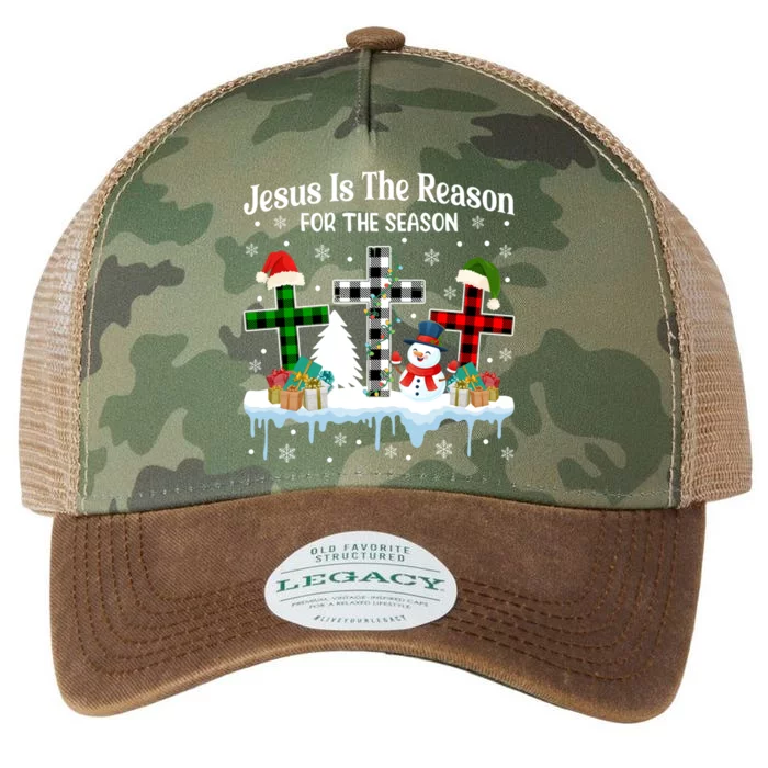 Jesus Is The Reason For The Season Christian Christmas Plaid Gift Legacy Tie Dye Trucker Hat