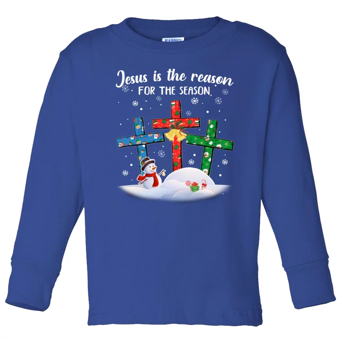 Jesus Is The Reason For The Season Faith Christmas Pajamas Toddler Long Sleeve Shirt