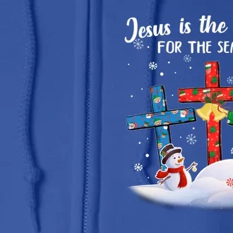 Jesus Is The Reason For The Season Faith Christmas Pajamas Full Zip Hoodie