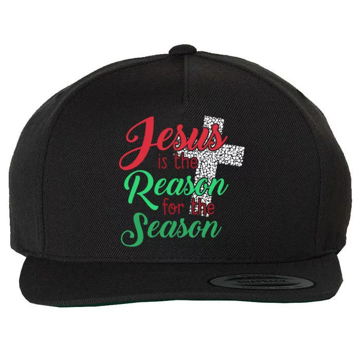 Jesus Is The Reason For The Season Christian Christmas Quote Gift Wool Snapback Cap