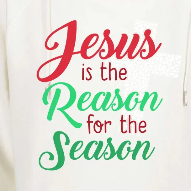 Jesus Is The Reason For The Season Christian Christmas Quote Gift Womens Funnel Neck Pullover Hood