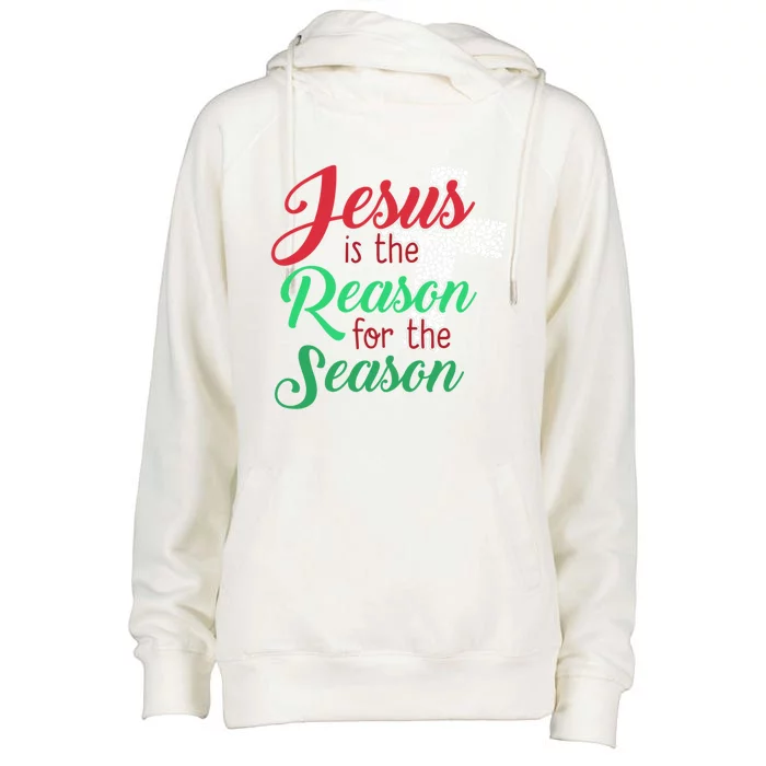 Jesus Is The Reason For The Season Christian Christmas Quote Gift Womens Funnel Neck Pullover Hood