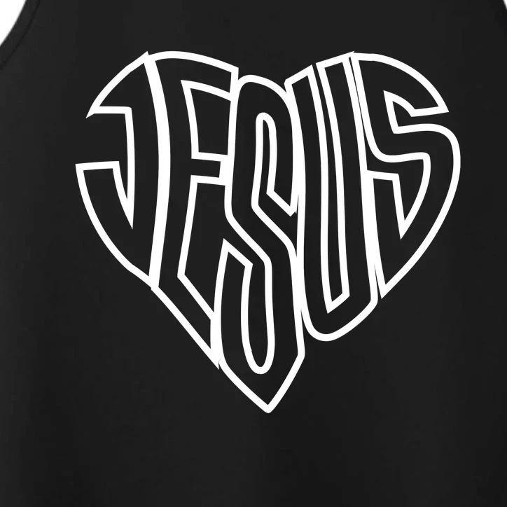 JESUS In The Shape Of A Heart Performance Tank