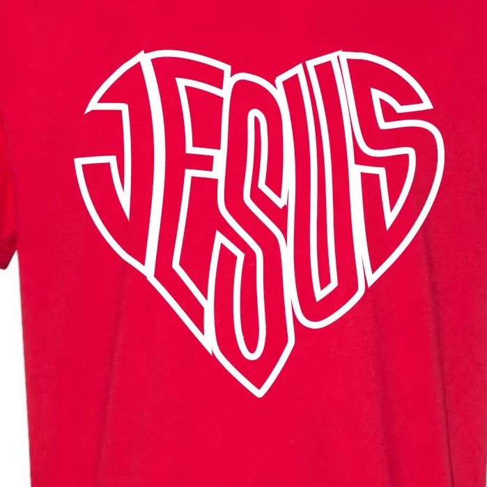 JESUS In The Shape Of A Heart Garment-Dyed Heavyweight T-Shirt