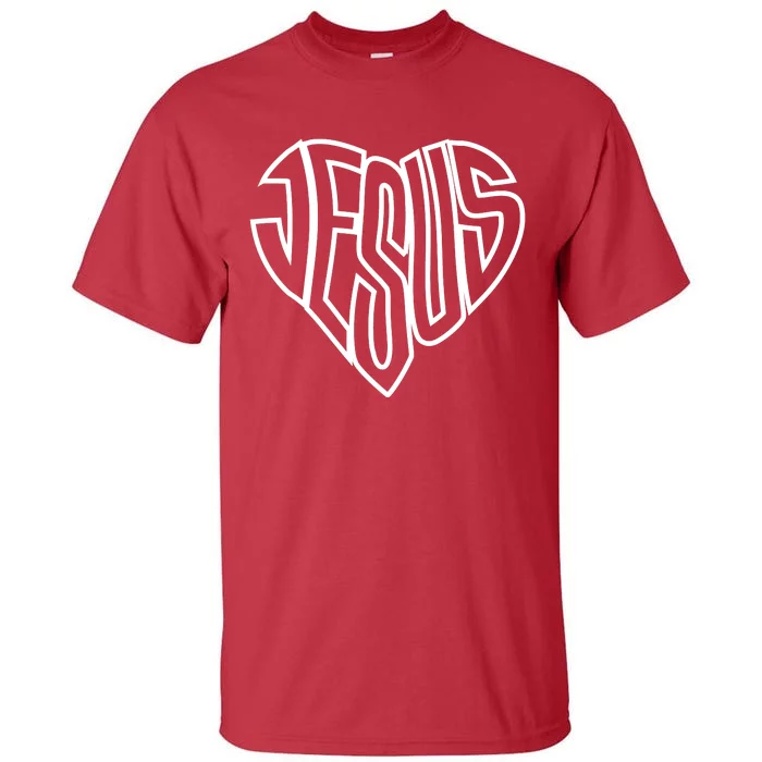 JESUS In The Shape Of A Heart Tall T-Shirt