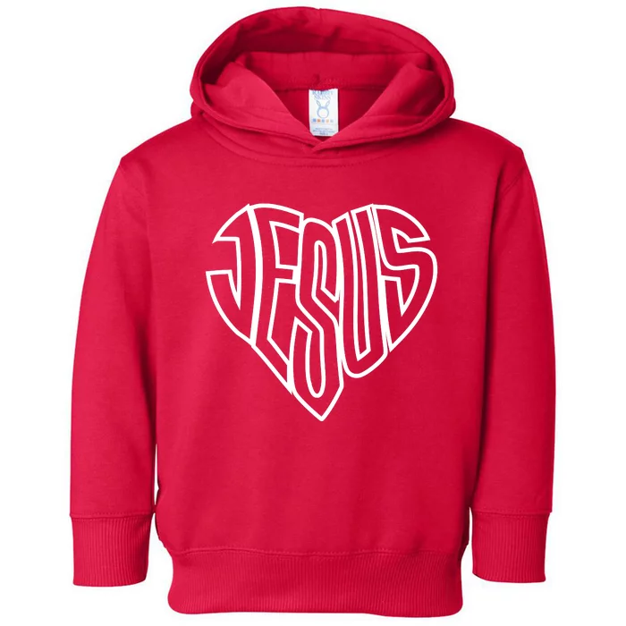 JESUS In The Shape Of A Heart Toddler Hoodie